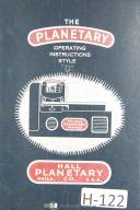 Hall-Hall Planetary Operating Instructions Style D Manual-Style D-01